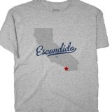 GreatCitees Unisex Escondido California CA T Shirt MAP Souvenir 2X Grey