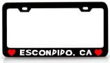 ESCONDIDO, CA USA Canada Cities City St. Steel License Plate Frame Black