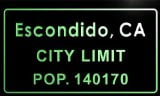 t69671-g Escondido, CA City Limit POP. 140170 Indoor Neon Sign